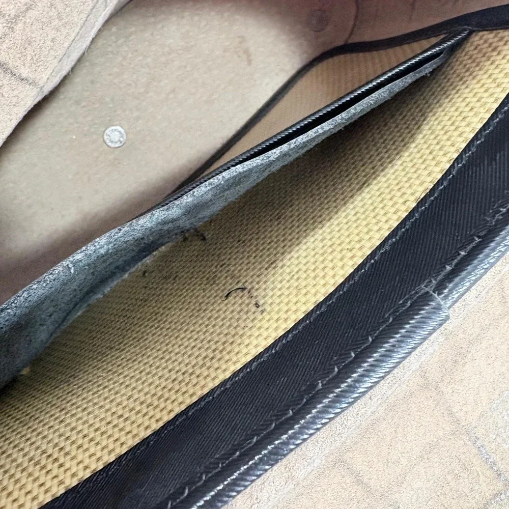 VTG Dooney & Bourke Black‎ Croc Embossed Leather Flap Shoulder Bag Purse
